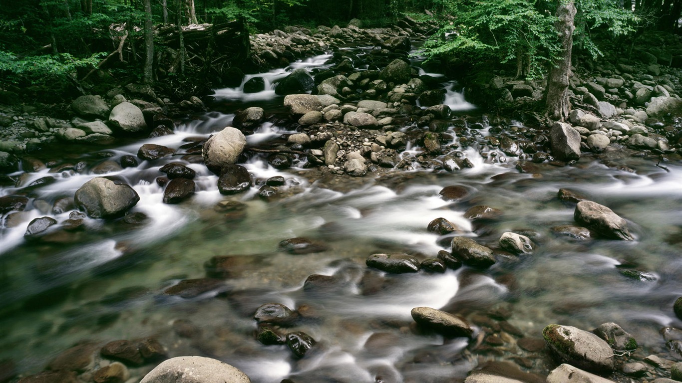 溪流河水高清壁纸15 - 1366x768