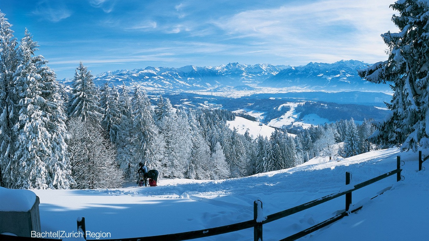 瑞士冬季旅游景点壁纸4 - 1366x768