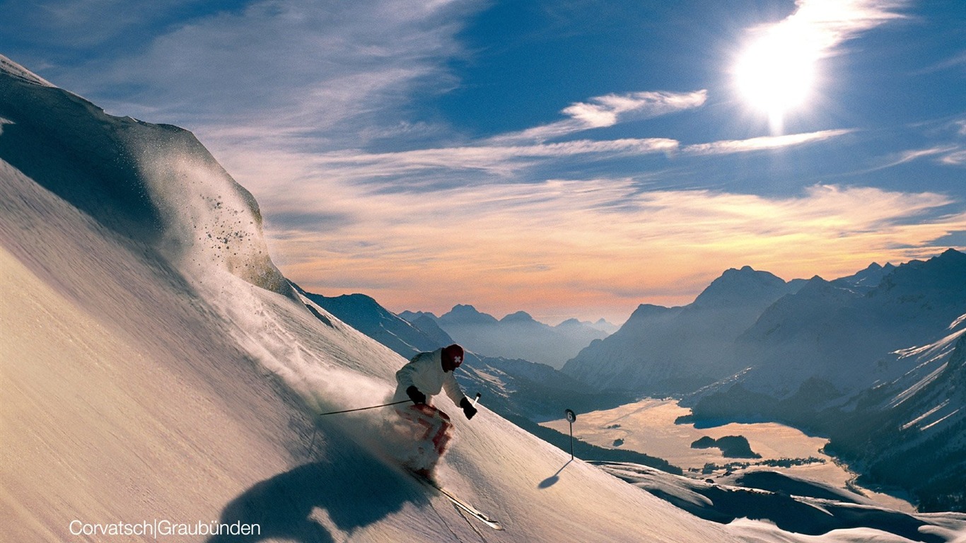 Suisse Tourisme d'hiver de papier peint #5 - 1366x768