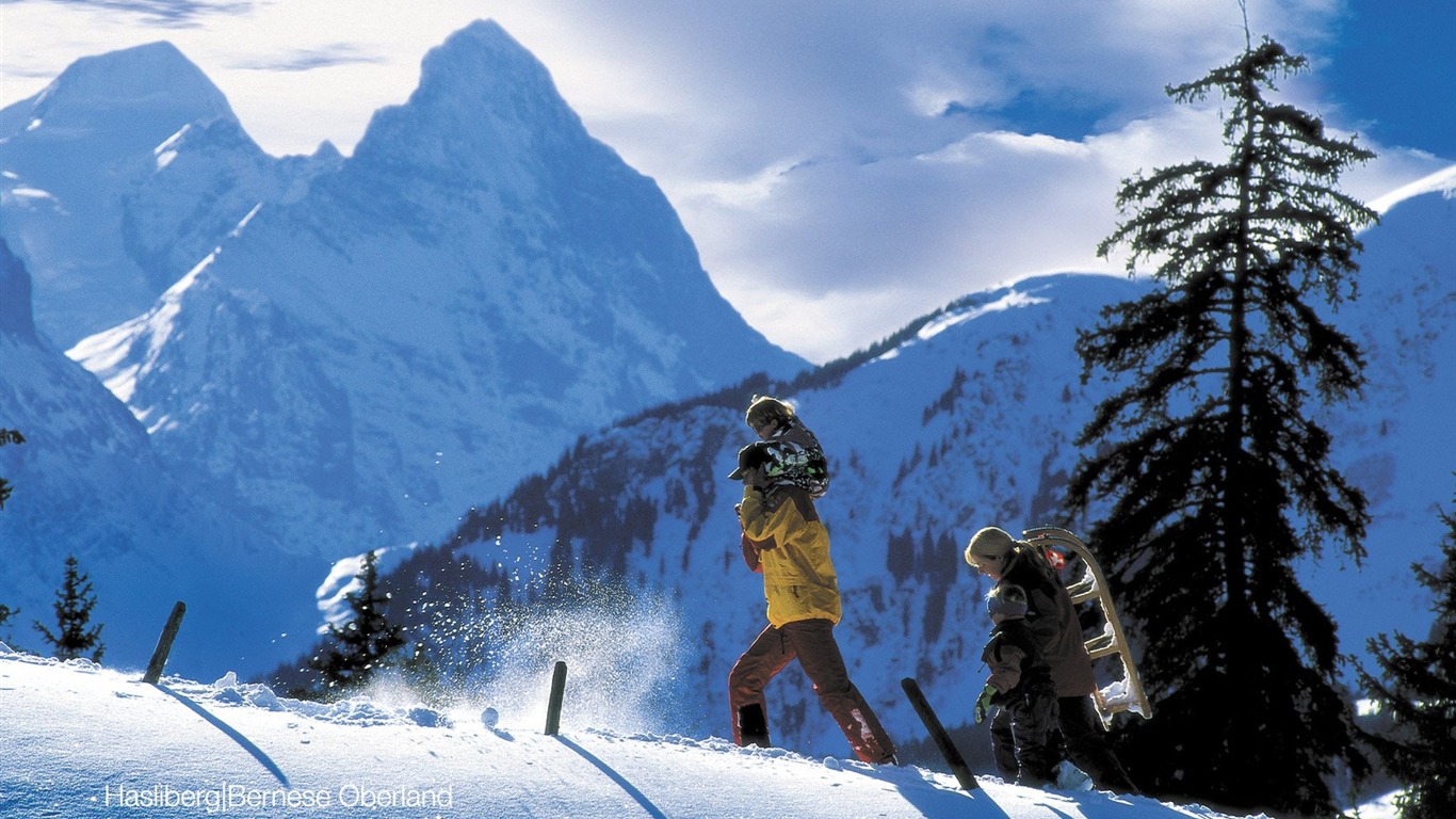 Switzerland Tourism Winter wallpaper #8 - 1366x768