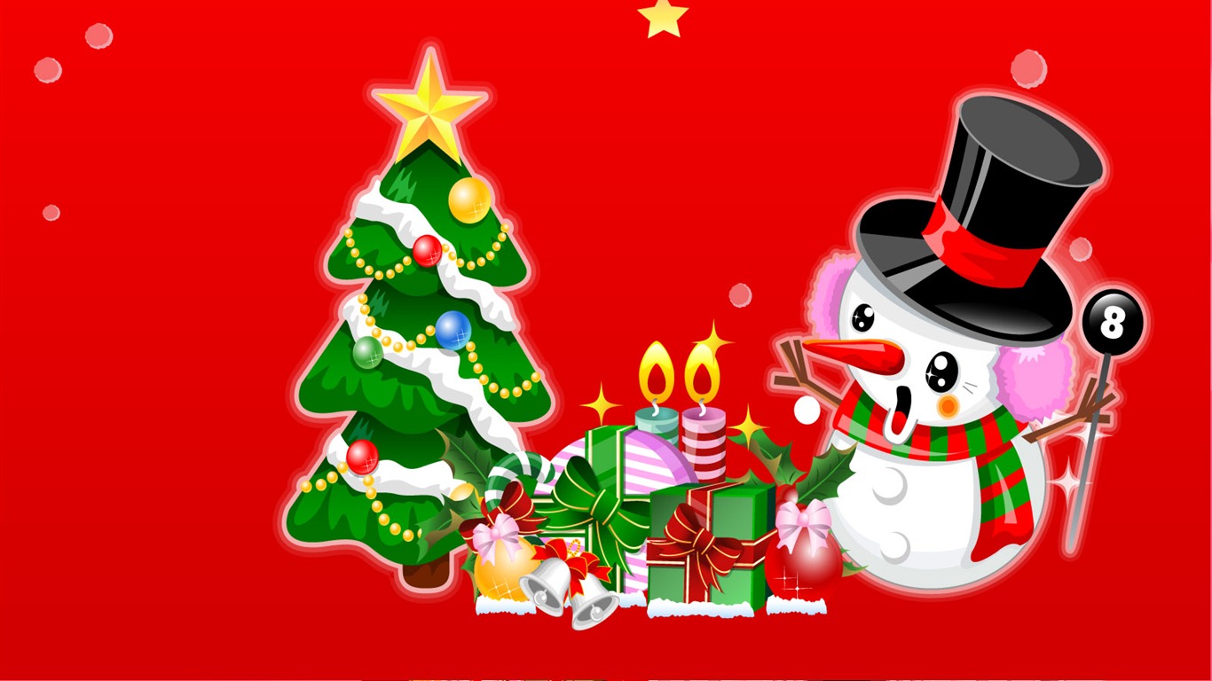 크리스마스 조경 벽지 시리즈 (9) #4 - 1366x768