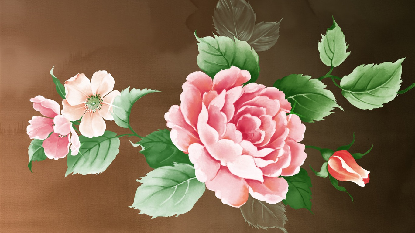 合成花卉 高清壁纸25 - 1366x768