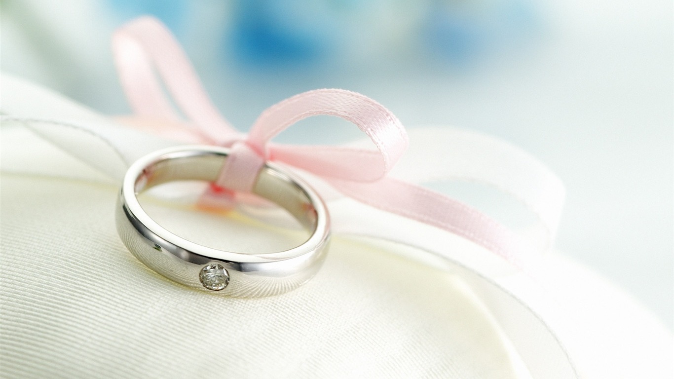 flor de boda anillo de bodas fondo de pantalla (1) #1 - 1366x768
