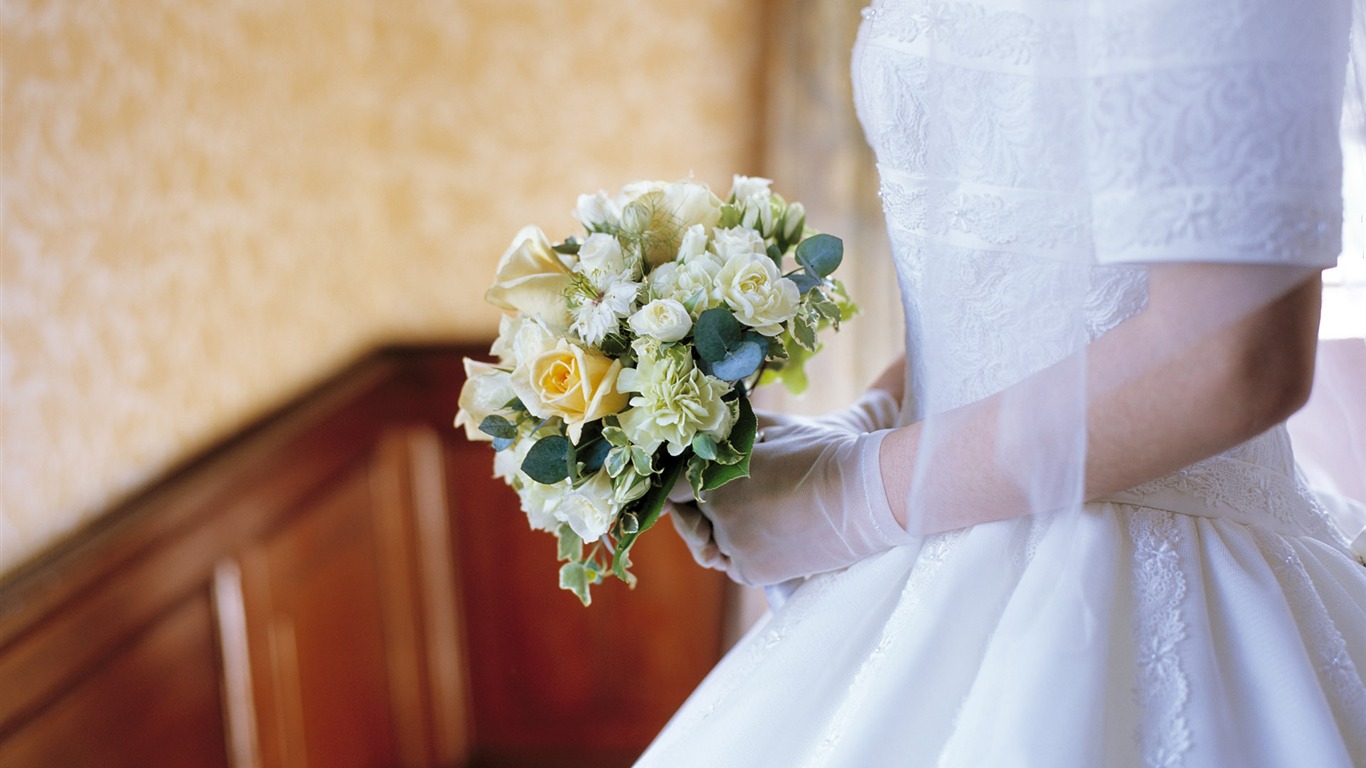 Свадебный цветок обручальное кольцо, обои (1) #13 - 1366x768