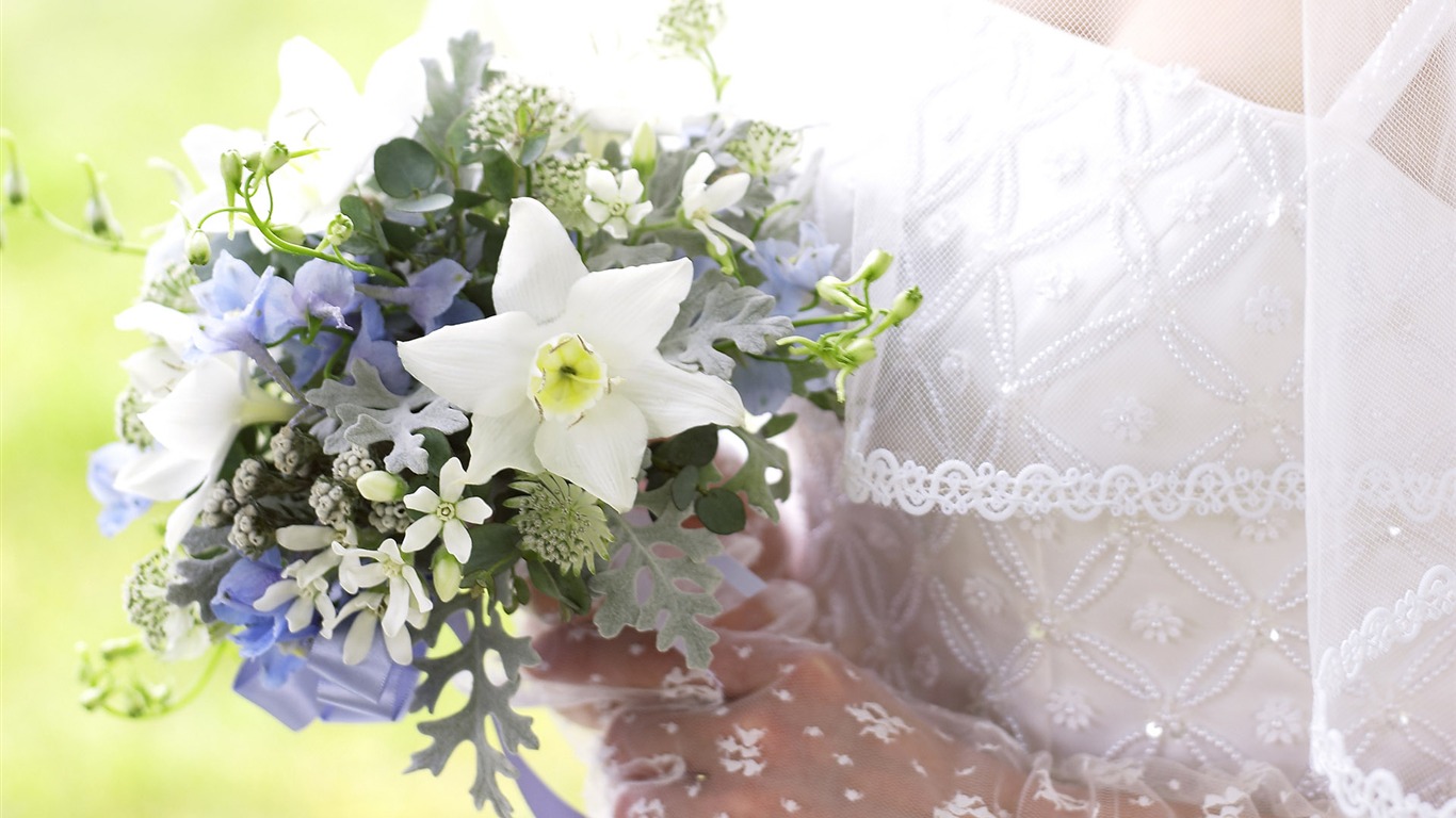 flor de boda anillo de bodas fondo de pantalla (1) #16 - 1366x768