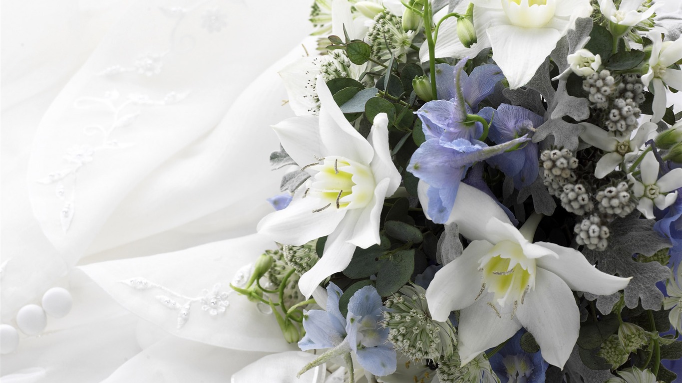 Свадебный цветок обручальное кольцо, обои (2) #1 - 1366x768