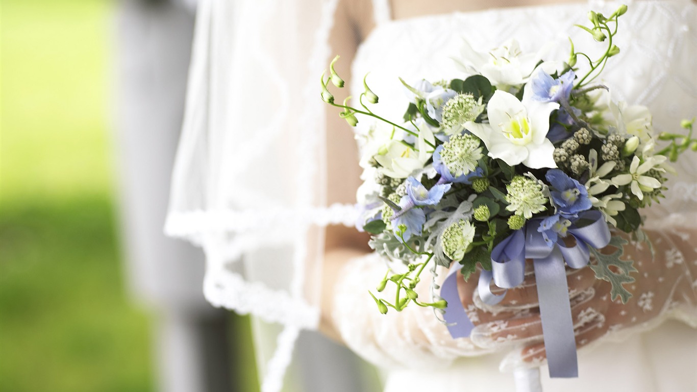 Свадебный цветок обручальное кольцо, обои (2) #4 - 1366x768