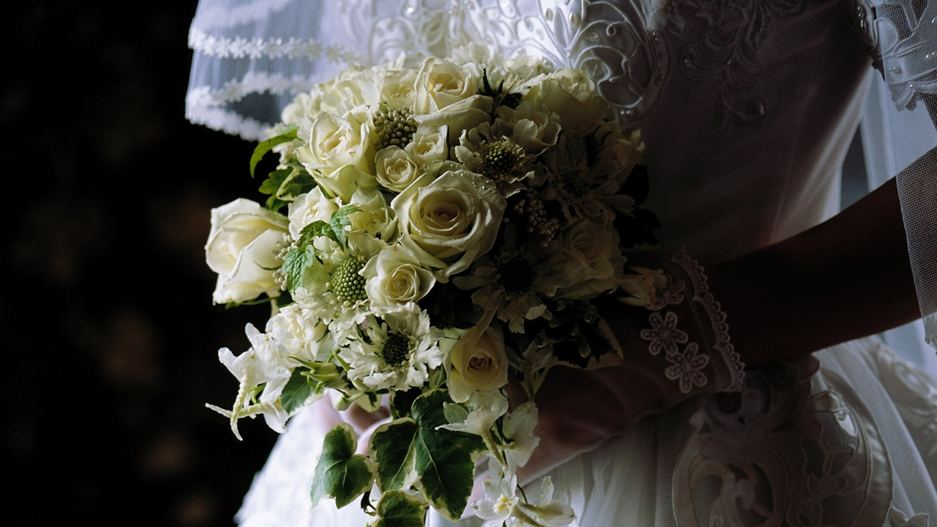 Свадебный цветок обручальное кольцо, обои (2) #15 - 1366x768