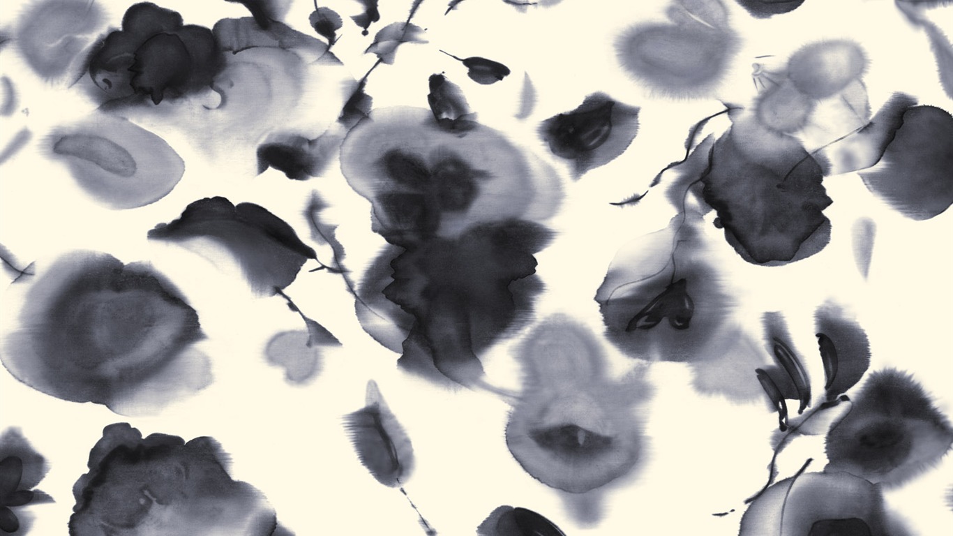 Fonds d'écran exquise fleur d'encre #4 - 1366x768