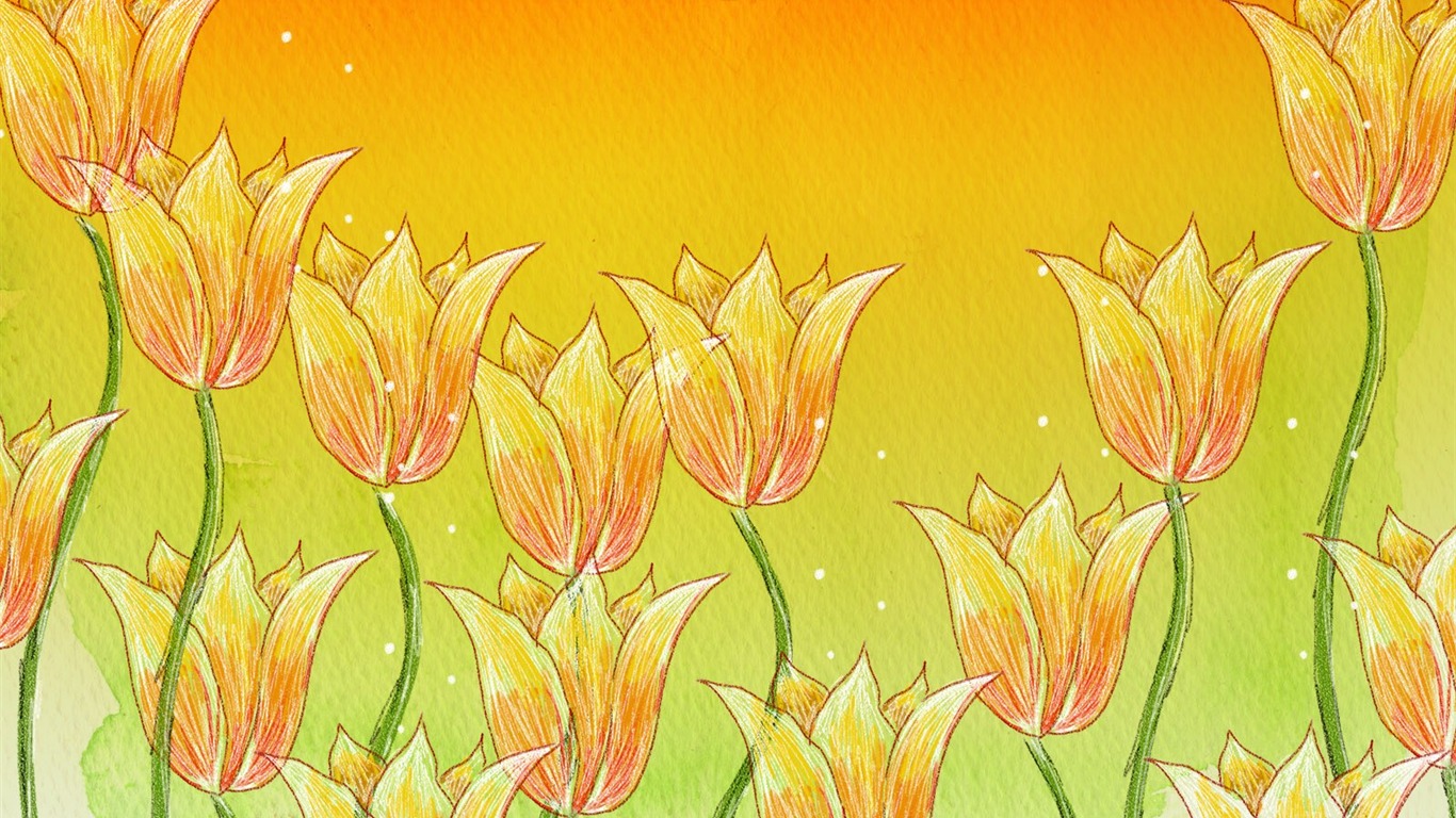 papel tapiz floral diseño ilustración #8 - 1366x768