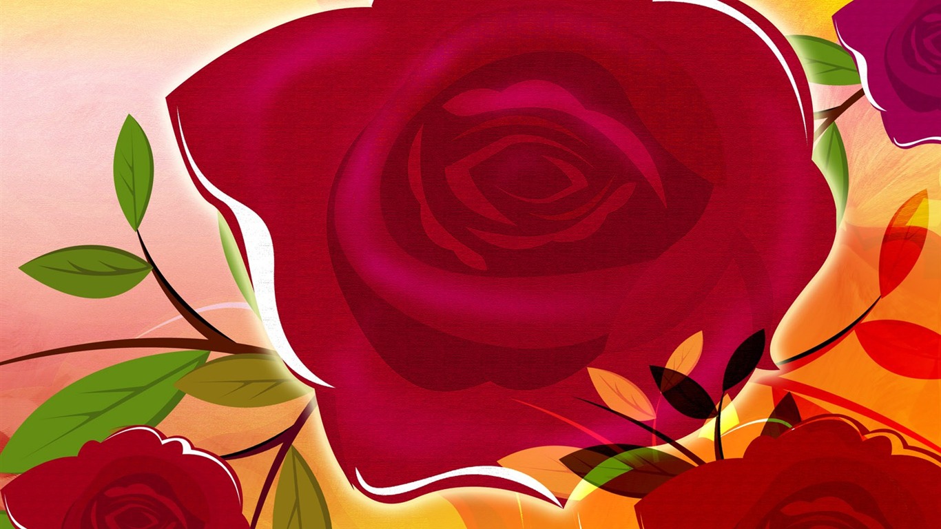 papel tapiz floral diseño ilustración #16 - 1366x768