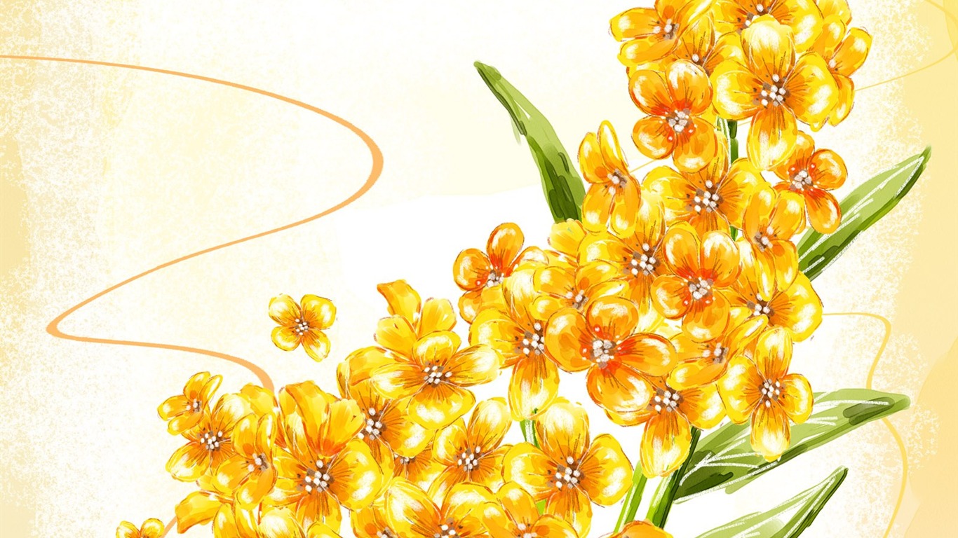 花卉图案插画设计壁纸28 - 1366x768