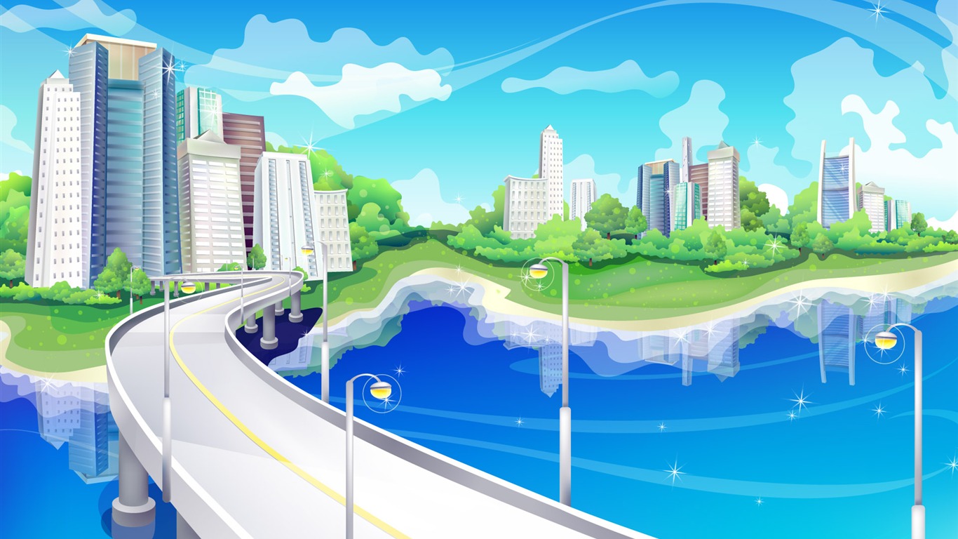 Vector Scenery Collection Wallpapers (1) #3 - 1366x768