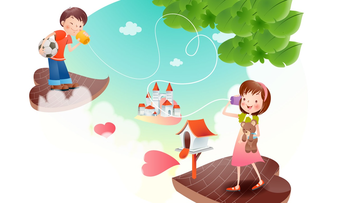 Happy Summer vector wallpaper (1) #16 - 1366x768