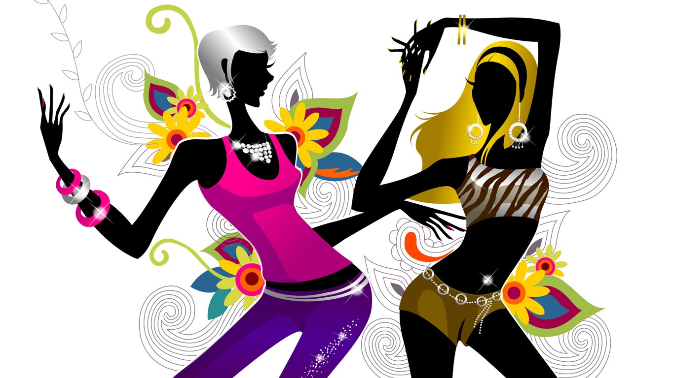 Vector woman wallpaper album (1) #1 - 1366x768