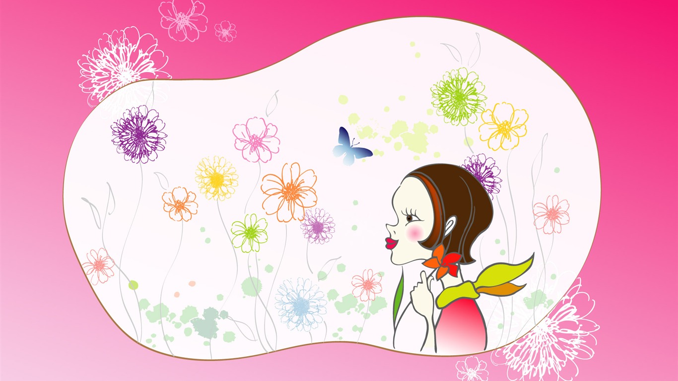 Vector woman wallpaper album (1) #12 - 1366x768