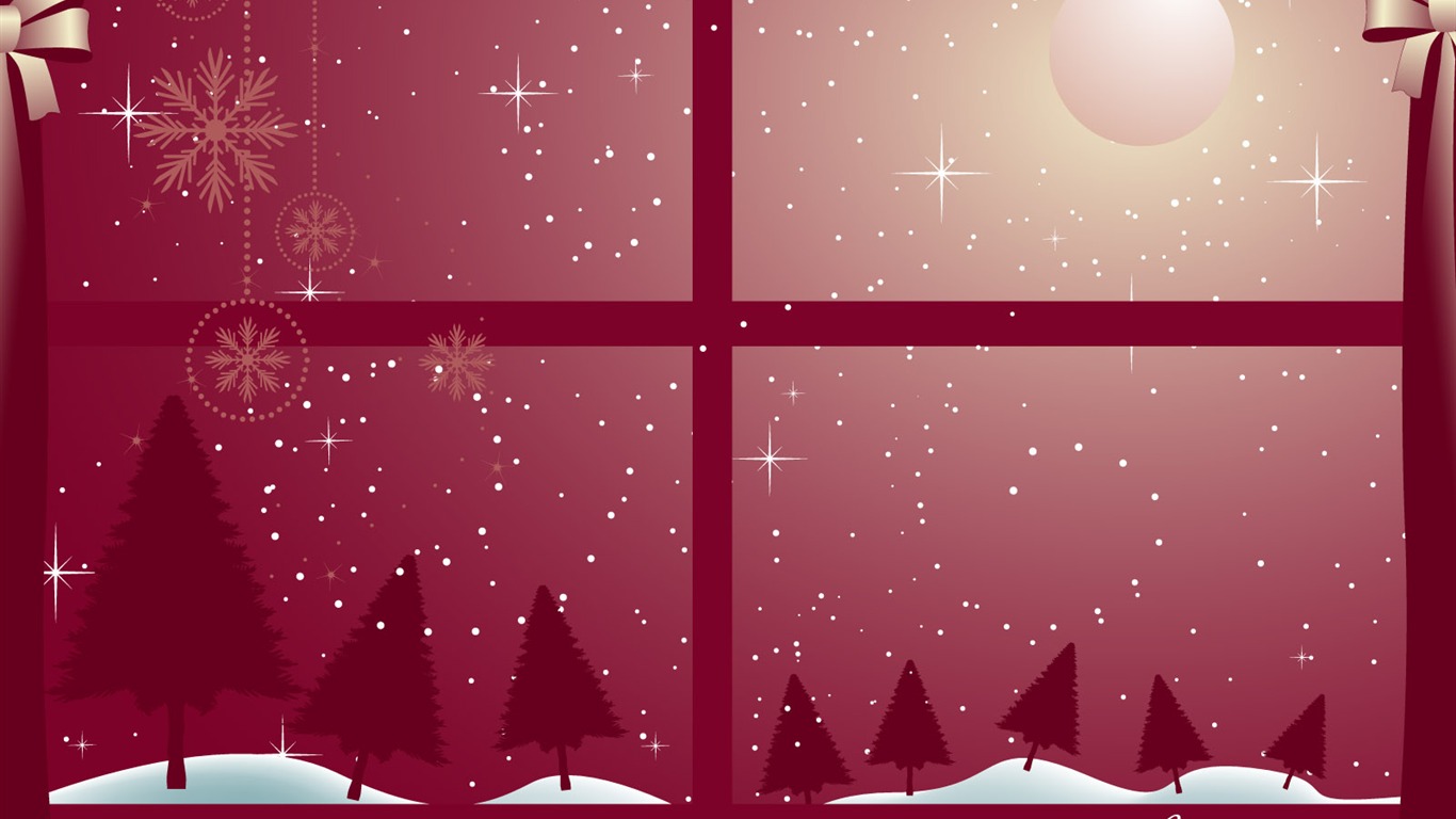 Christmas landscaping series wallpaper (20) #9 - 1366x768