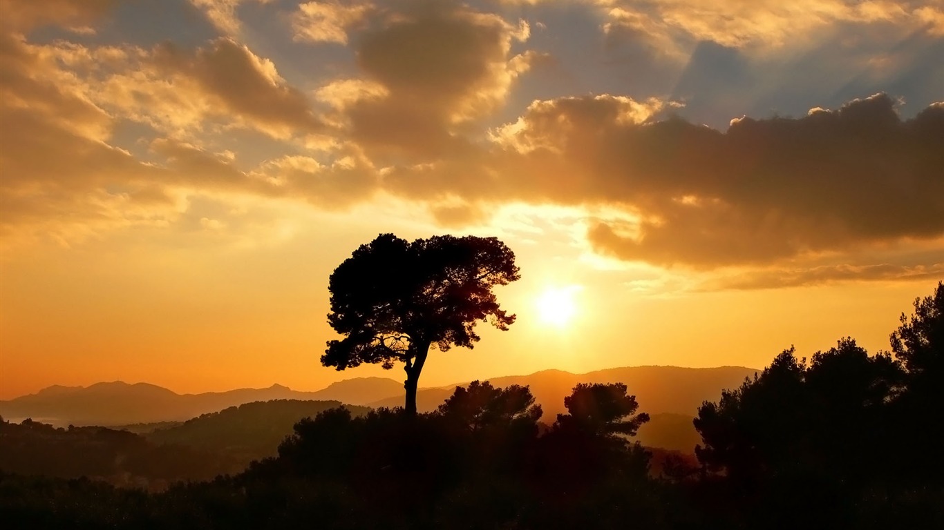 Glow of sunset HD exquisite wallpaper (1) #33 - 1366x768