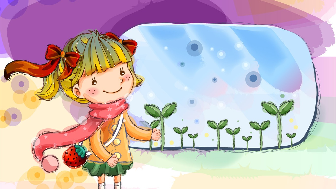 Vector children's Happy Wallpaper (2) #15 - 1366x768