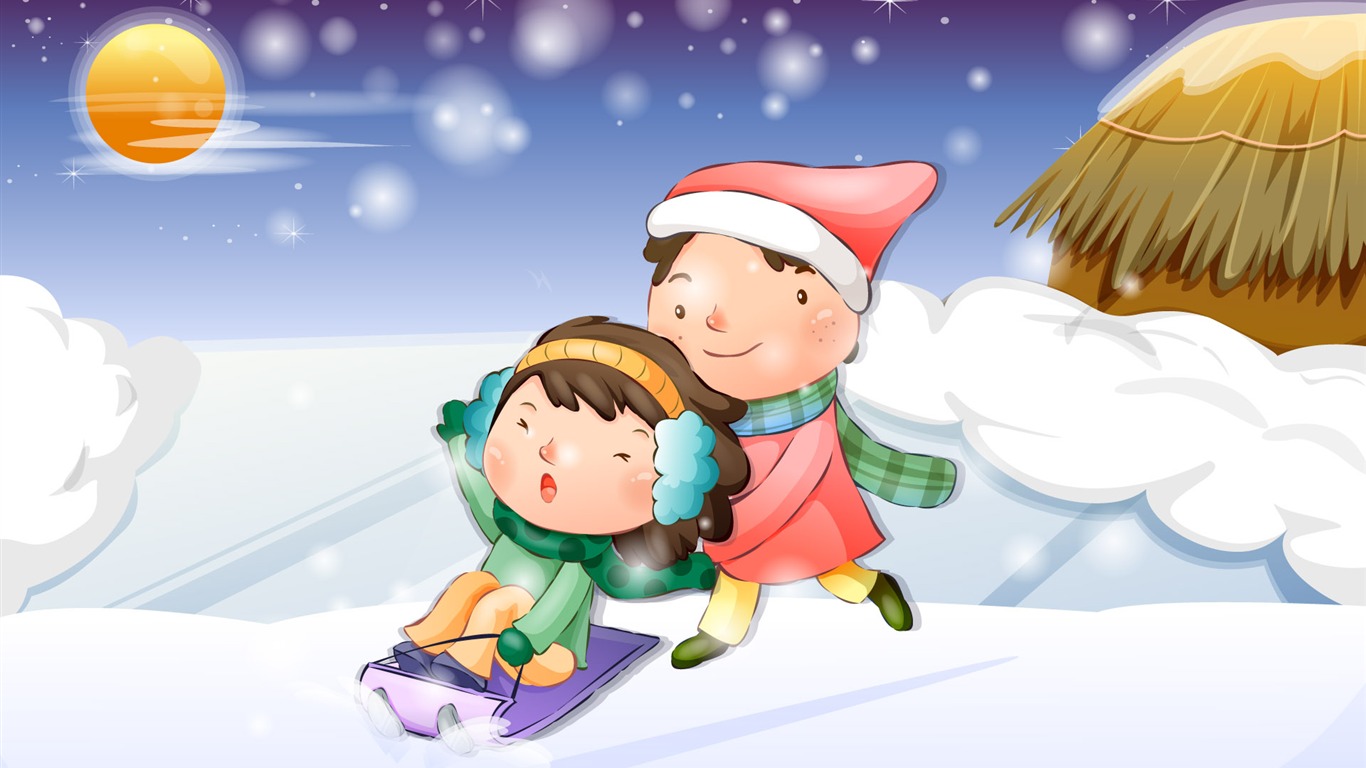 Vector Kinder's Happy Wallpaper (3) #1 - 1366x768