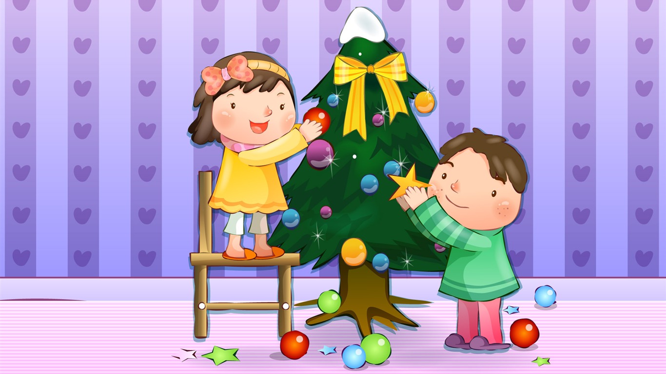 Vector children's Happy Wallpaper (3) #5 - 1366x768