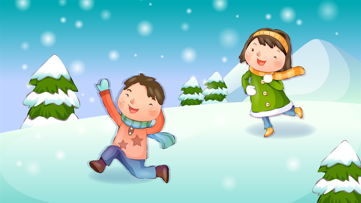 Vector children's Happy Wallpaper (3) #20 - 1366x768