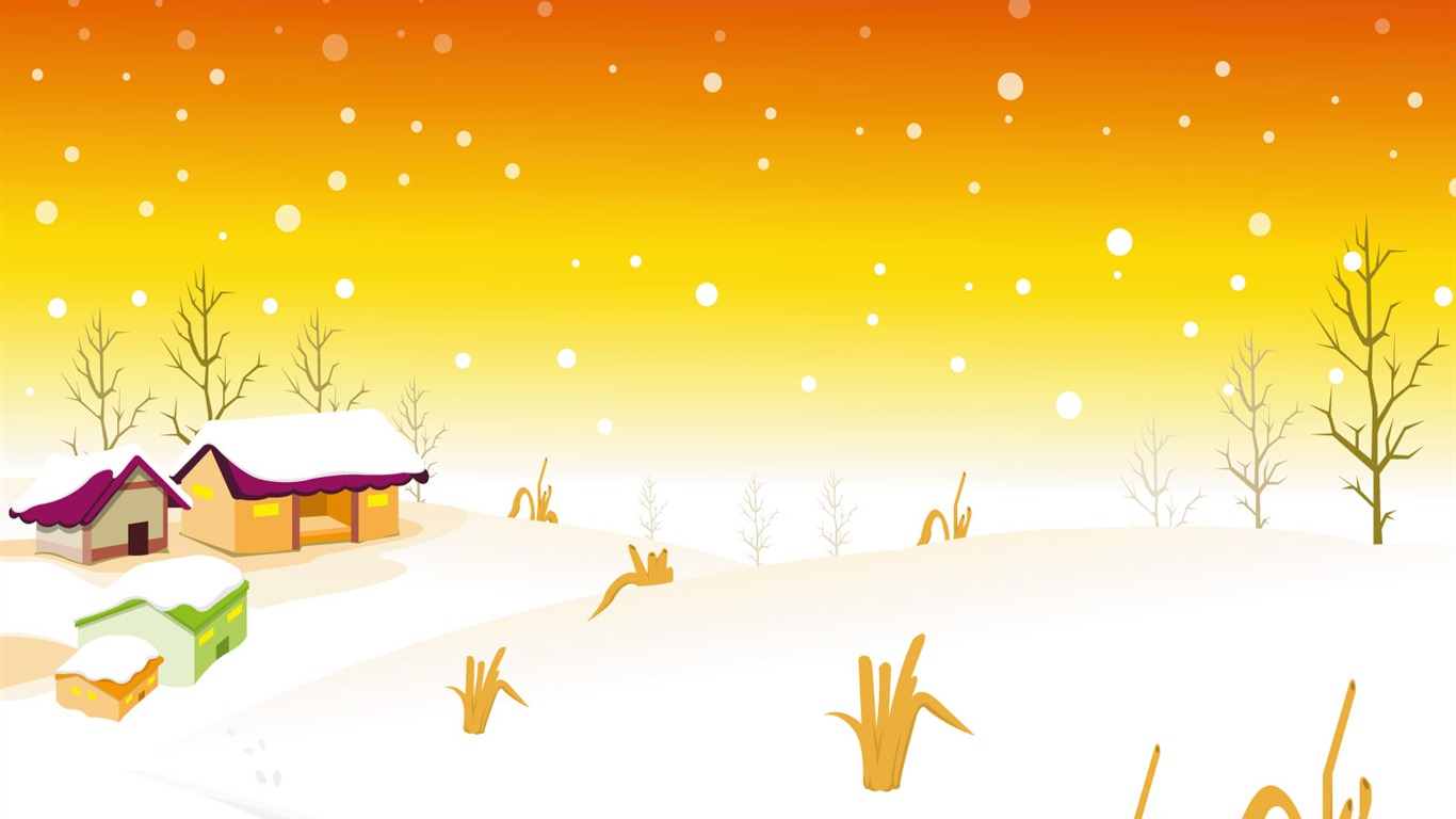 Vector Winter Wallpaper #11 - 1366x768