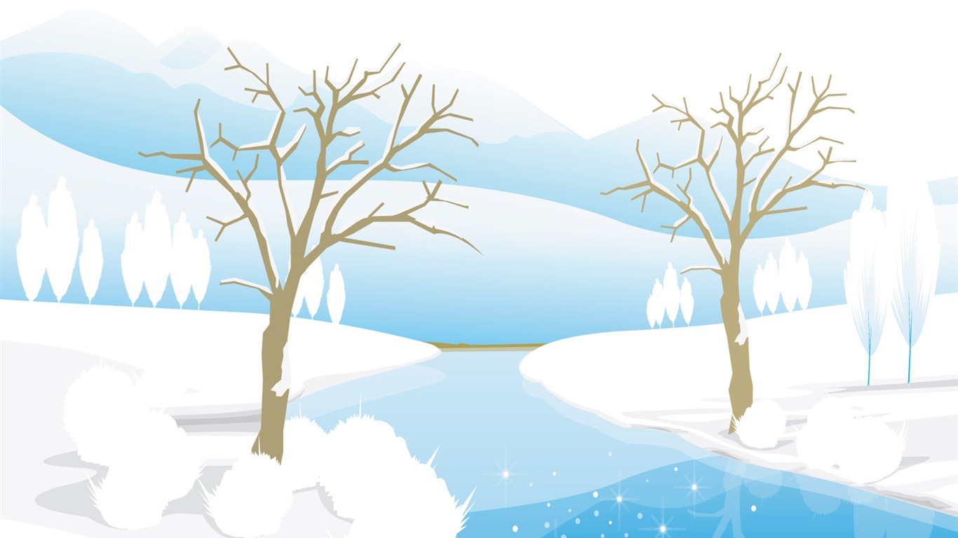 Vector Winter Wallpaper #13 - 1366x768