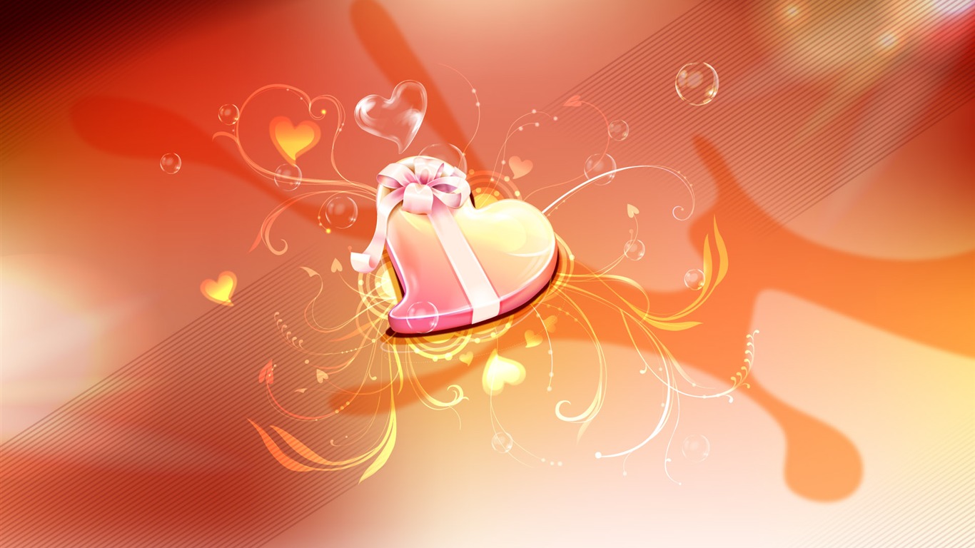 발렌타인데이 사랑의 테마 배경 화면 (2) #11 - 1366x768