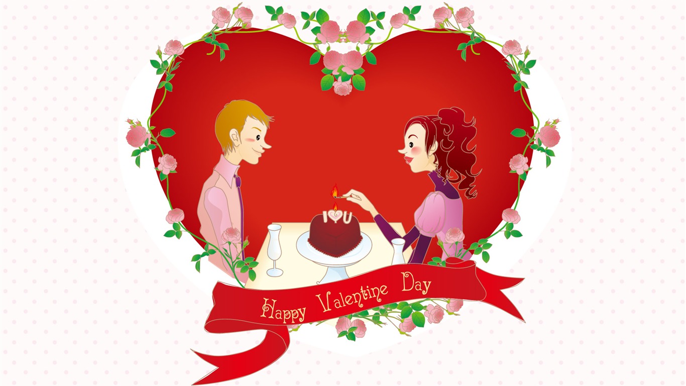 발렌타인데이 사랑의 테마 배경 화면 (2) #16 - 1366x768