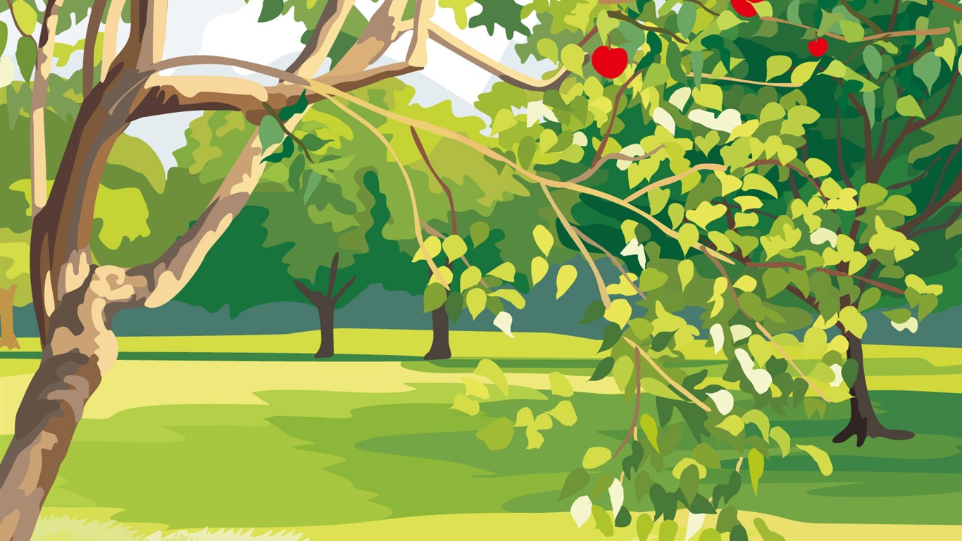 Fonds d'écran paysages Vector (1) #1 - 1366x768