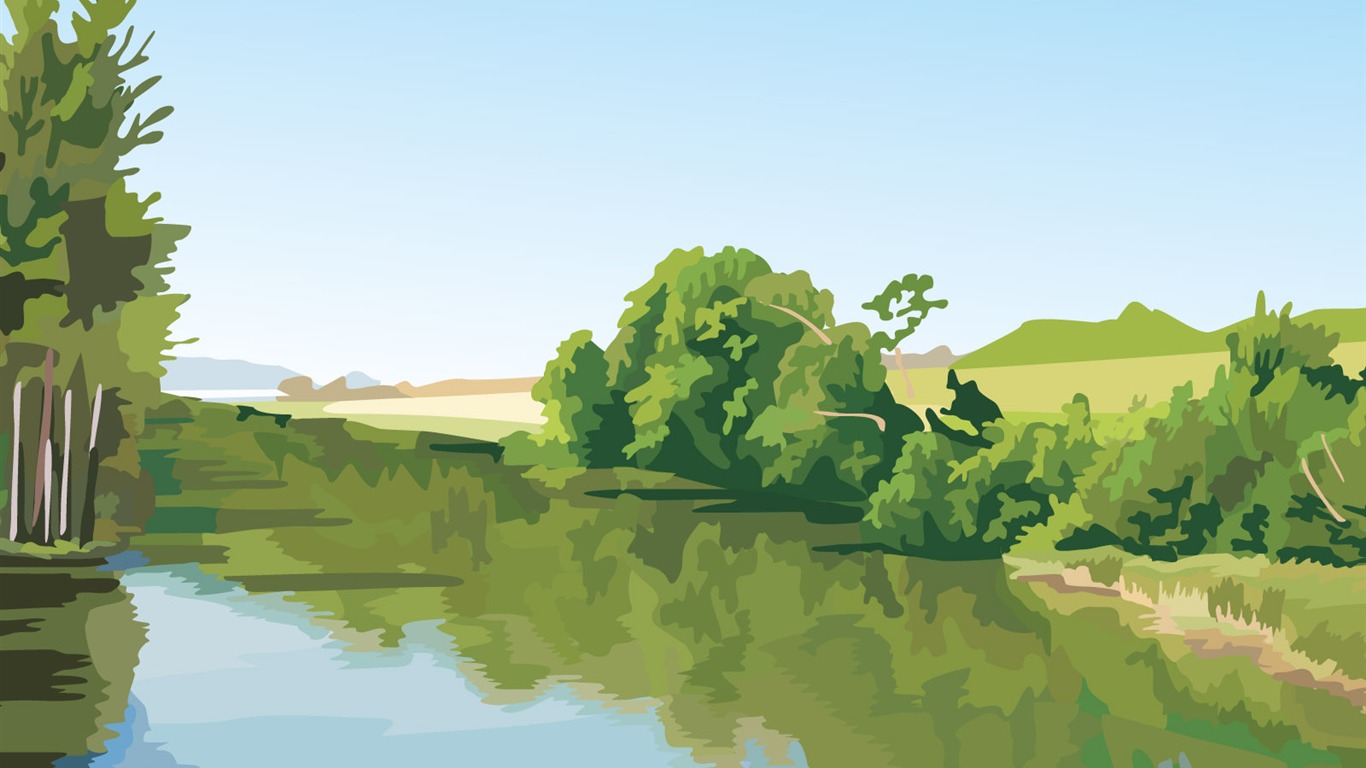 Fonds d'écran paysages Vector (1) #13 - 1366x768