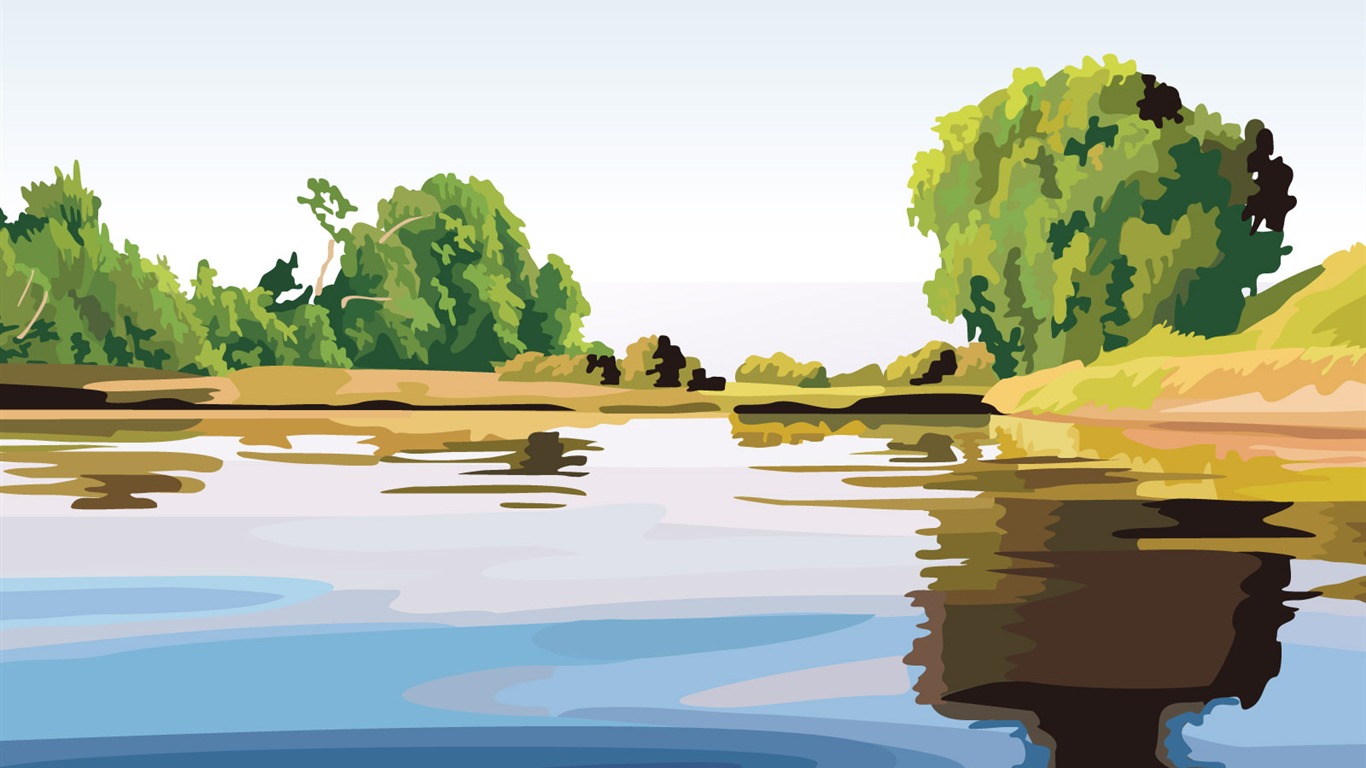 Fonds d'écran paysages Vector (1) #18 - 1366x768