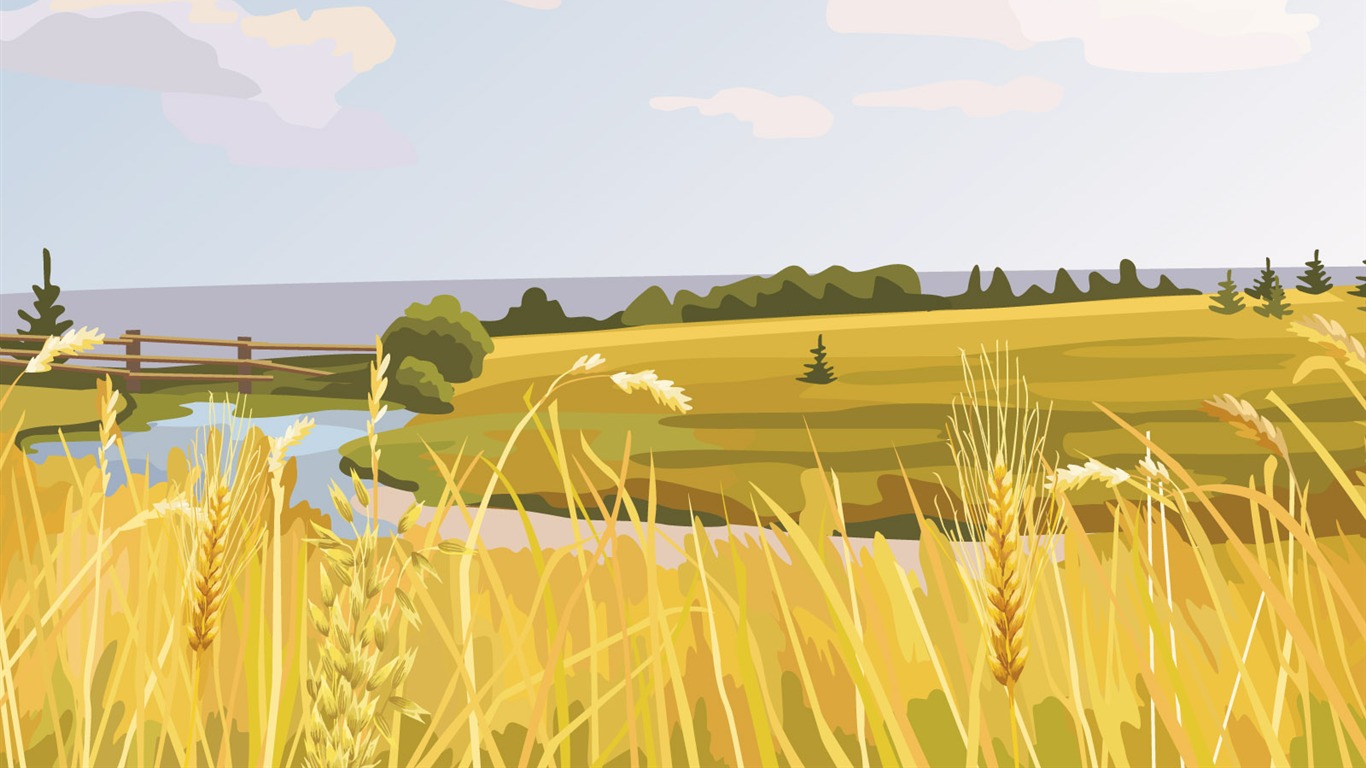 Fonds d'écran paysages Vector (3) #11 - 1366x768