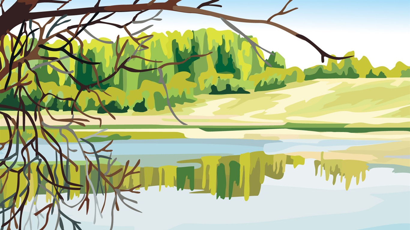 Fonds d'écran paysages Vector (3) #13 - 1366x768