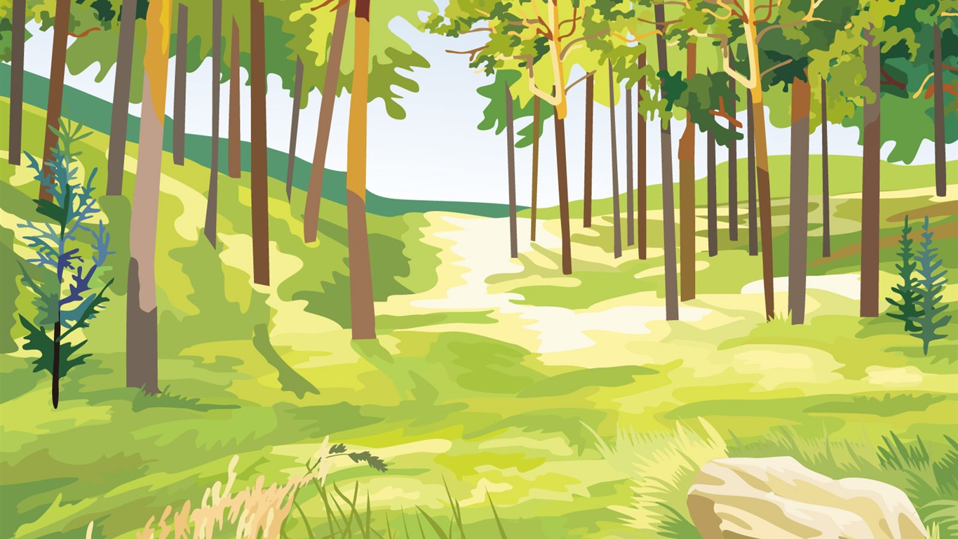 Vector Scenery Wallpapers (3) #15 - 1366x768