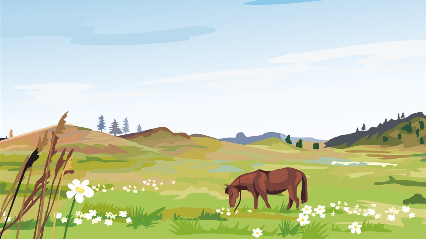 Fonds d'écran paysages Vector (3) #18 - 1366x768