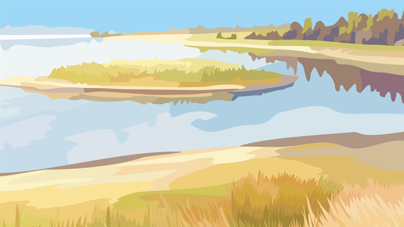 Fonds d'écran paysages Vector (3) #19 - 1366x768