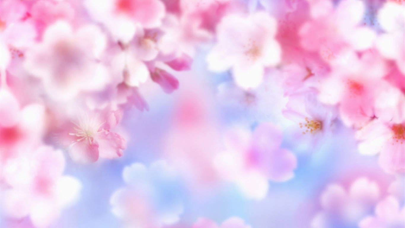 梦幻CG背景花卉壁纸3 - 1366x768