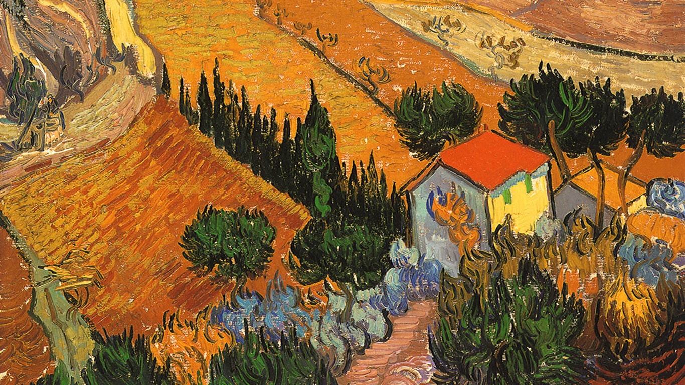 Vincent Van Gogh fondos de escritorio de la pintura (2) #9 - 1366x768