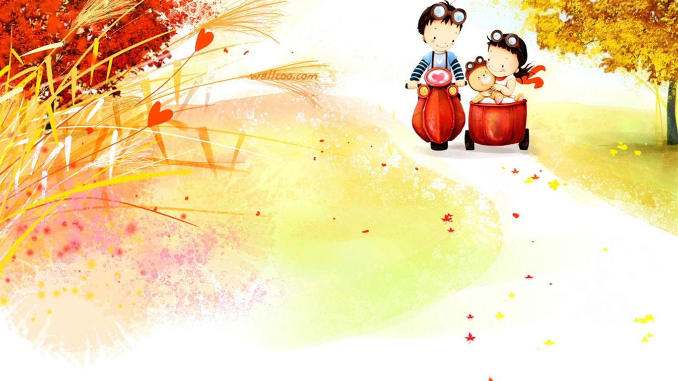 Webjong warm and sweet little couples illustrator #13 - 1366x768