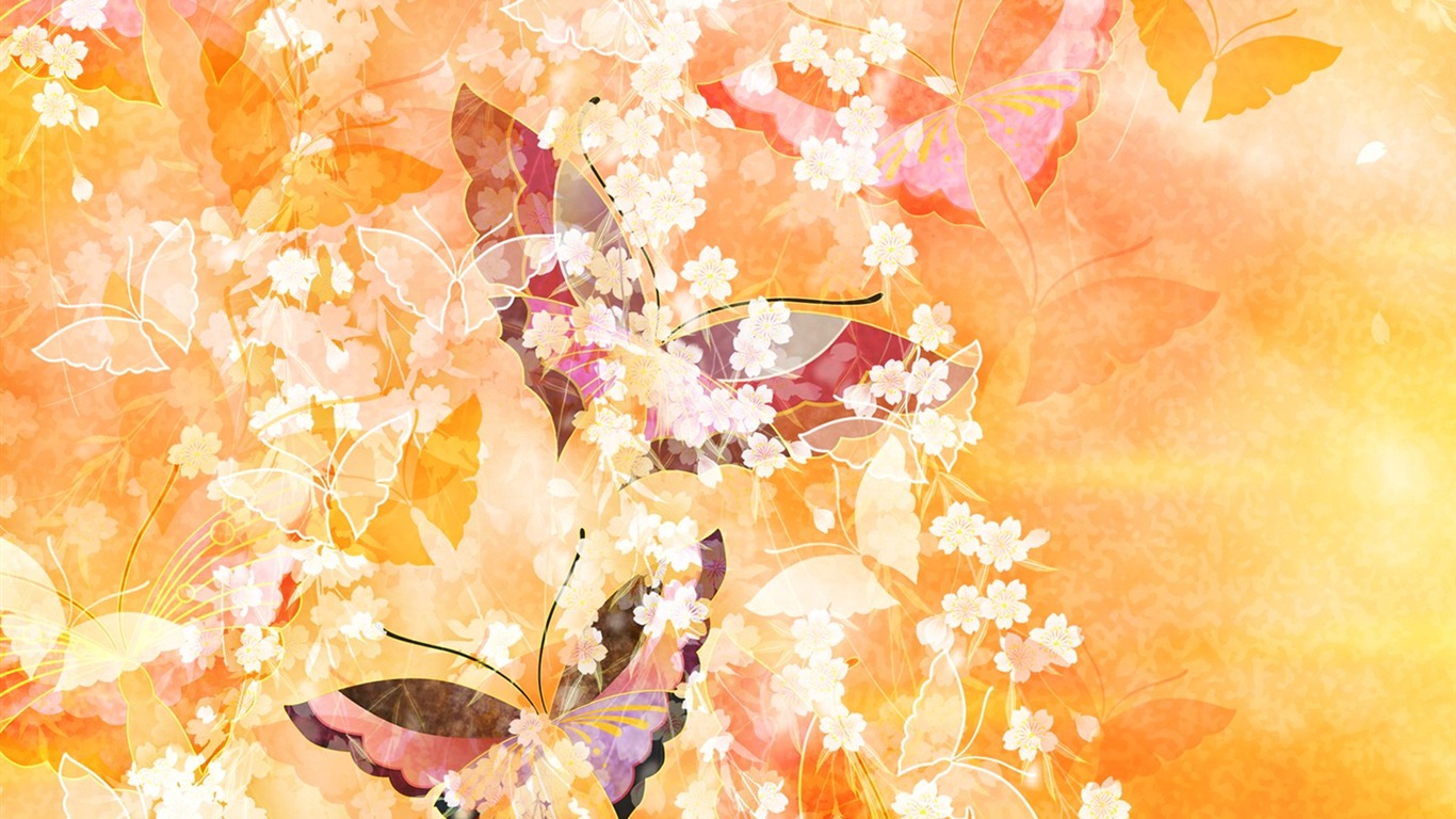 Japonsko styl wallpaper vzoru a barvy #7 - 1366x768