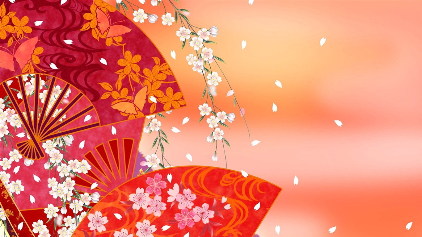 Japonsko styl wallpaper vzoru a barvy #11 - 1366x768