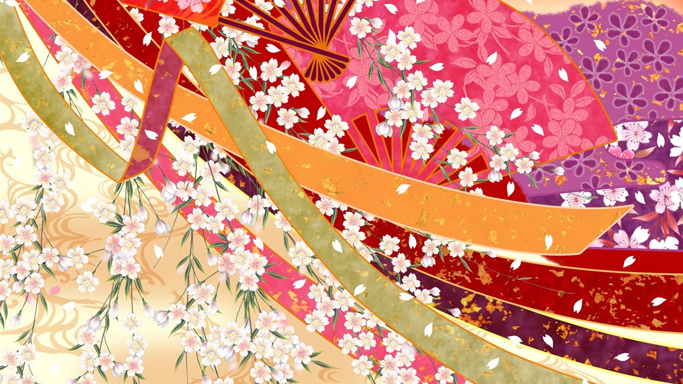 Japón patrón de fondos de escritorio de estilo y color #12 - 1366x768