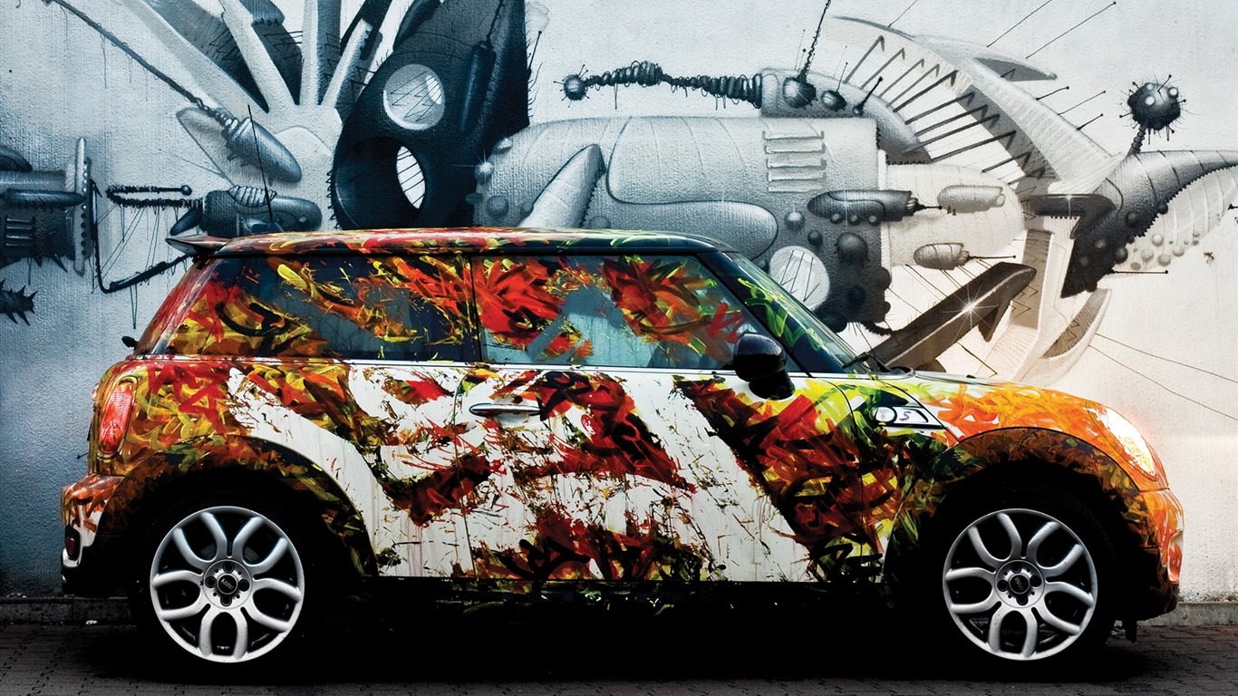 Personalized painted car wallpaper #9 - 1366x768