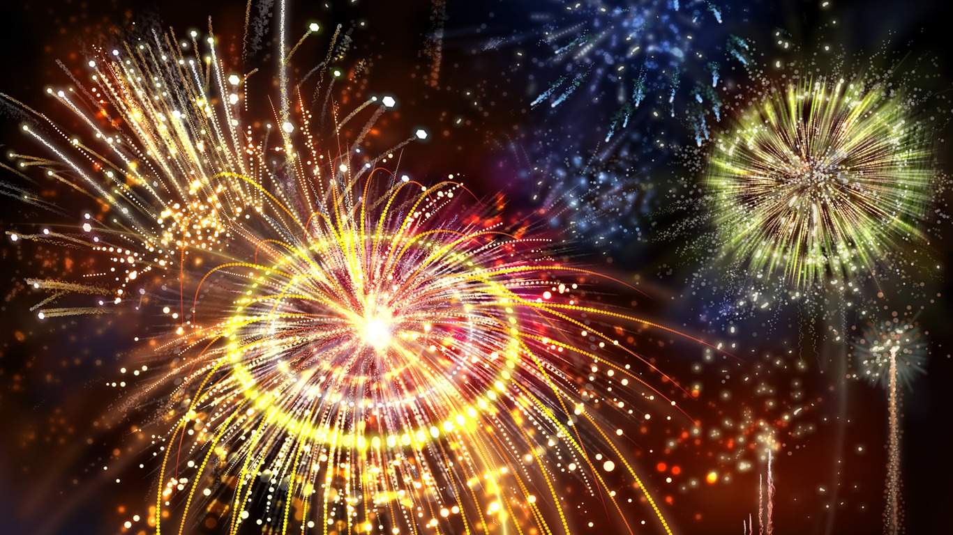 Colorful fireworks HD wallpaper #1 - 1366x768