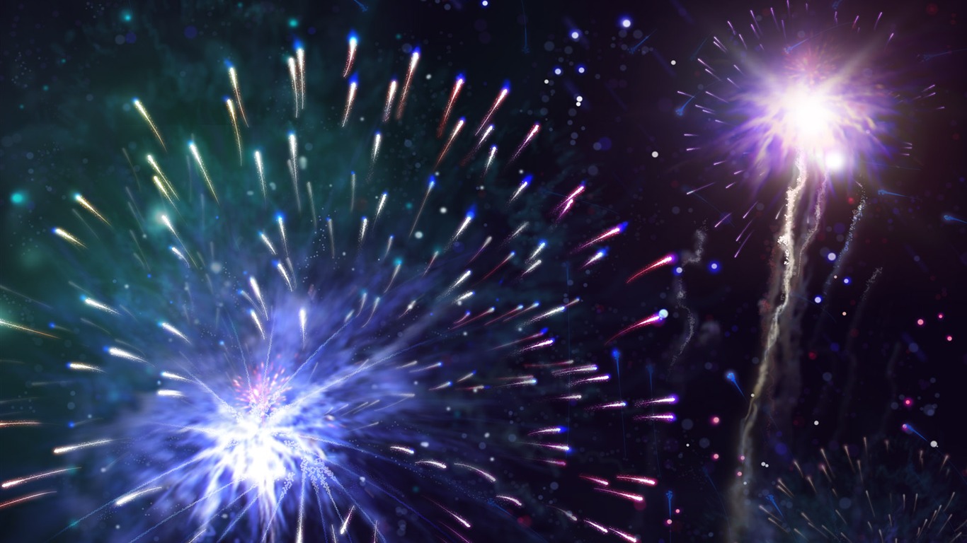 Colorful fireworks HD wallpaper #8 - 1366x768