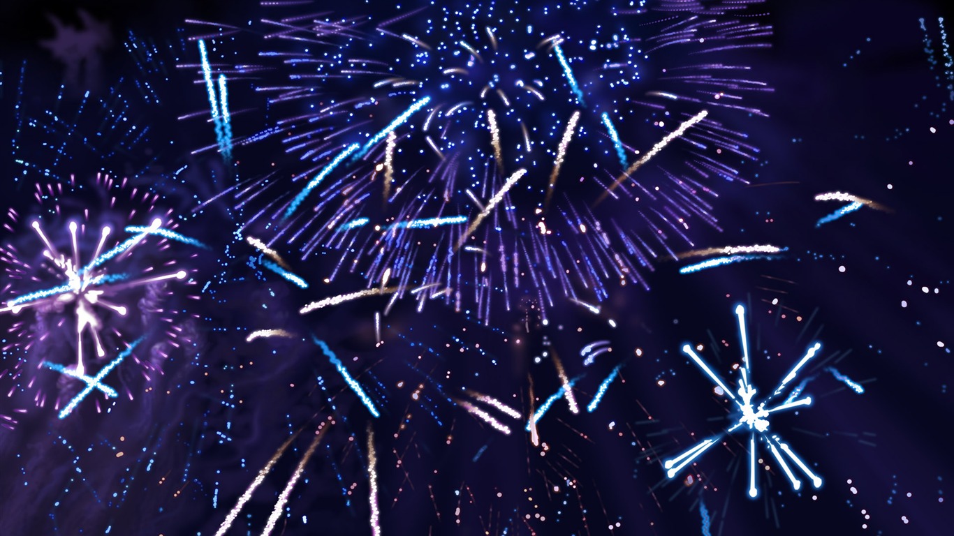 Colorful fireworks HD wallpaper #9 - 1366x768