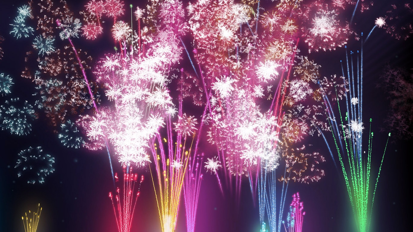 Colorful fireworks HD wallpaper #11 - 1366x768