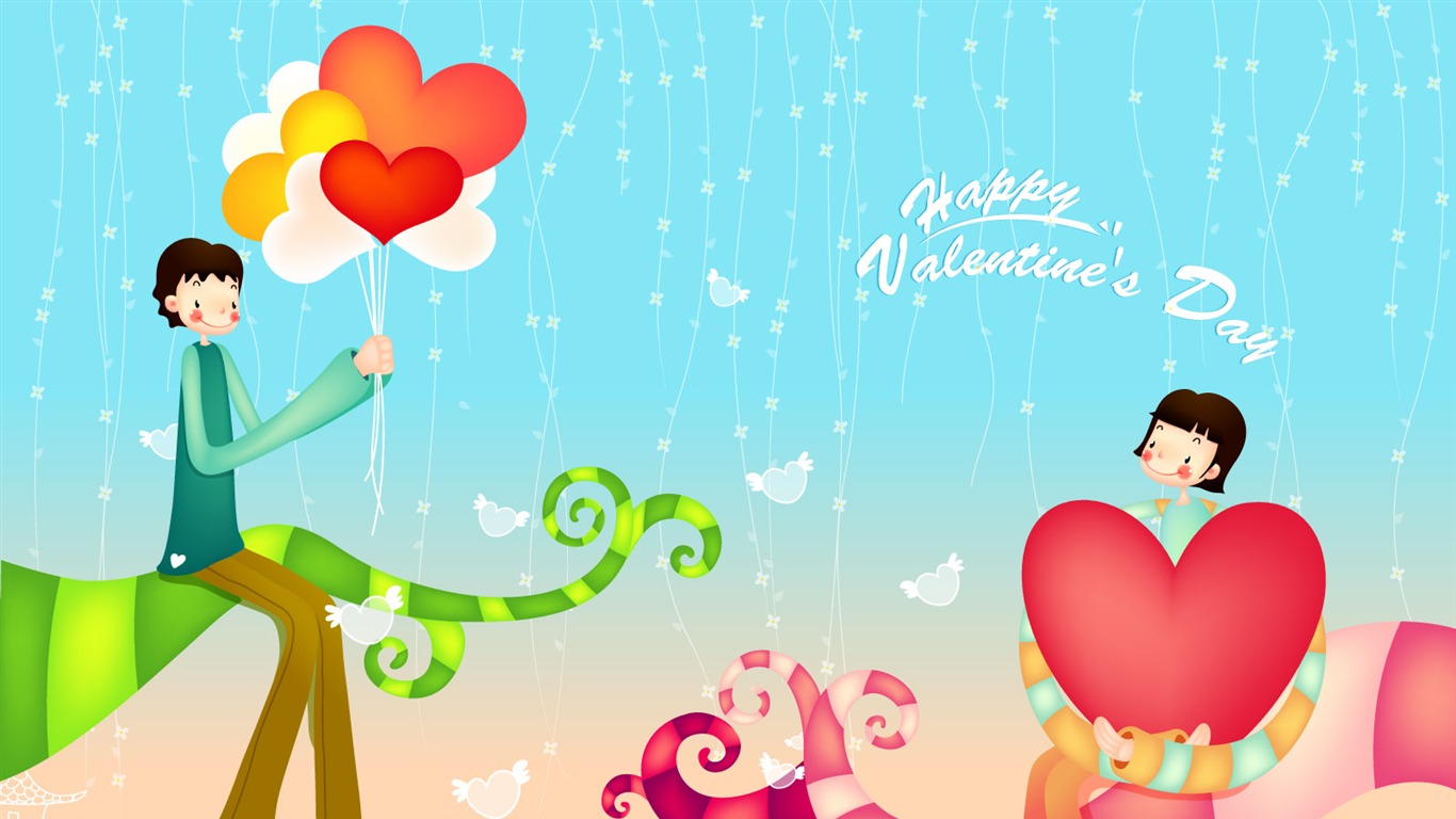 Valentine's Day vectoriales #1 - 1366x768